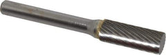 SGS Pro - 3/8" Cut Diam, 1/4" Shank Diam, Cylinder Head Single Cut Burr - Carbide, Flat End, 1" LOC - USA Tool & Supply