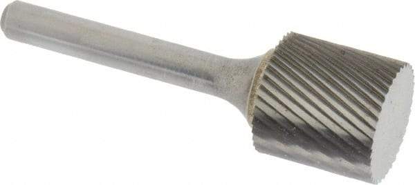SGS Pro - 3/4" Cut Diam, 1/4" Shank Diam, Cylinder Head Single Cut Burr - Carbide, Flat End, 3/4" LOC, 2-1/2" OAL - USA Tool & Supply
