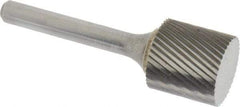 SGS Pro - 3/4" Cut Diam, 1/4" Shank Diam, Cylinder Head Single Cut Burr - Carbide, Flat End, 3/4" LOC, 2-1/2" OAL - USA Tool & Supply