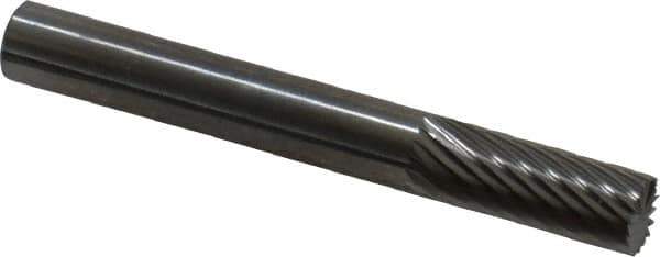 SGS Pro - 1/4" Cut Diam, 1/4" Shank Diam, Cylinder with End Cut Head Single Cut Burr - Carbide, End Cut End, 5/8" LOC, 2" OAL - USA Tool & Supply