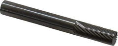 SGS Pro - 1/4" Cut Diam, 1/4" Shank Diam, Cylinder with End Cut Head Single Cut Burr - Carbide, End Cut End, 5/8" LOC, 2" OAL - USA Tool & Supply
