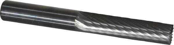 SGS Pro - 1/4" Cut Diam, 1/4" Shank Diam, Cylinder with End Cut Head Single Cut Burr - Carbide, End Cut End, 1" LOC - USA Tool & Supply