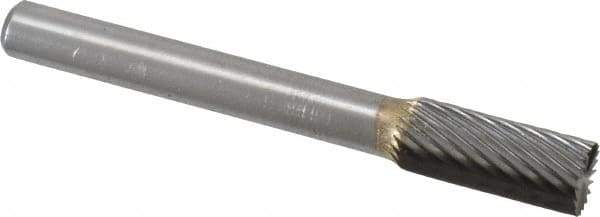 SGS Pro - 5/16" Cut Diam, 1/4" Shank Diam, Cylinder with End Cut Head Single Cut Burr - Carbide, End Cut End, 3/4" LOC, 2-1/2" OAL - USA Tool & Supply