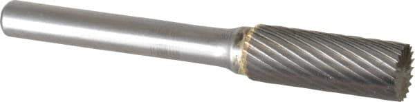 SGS Pro - 3/8" Cut Diam, 1/4" Shank Diam, Cylinder with End Cut Head Single Cut Burr - Carbide, End Cut End, 1" LOC - USA Tool & Supply