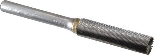 SGS Pro - 3/8" Cut Diam, 1/4" Shank Diam, Cylinder with End Cut Head Single Cut Burr - Carbide, End Cut End, 1-1/2" LOC - USA Tool & Supply