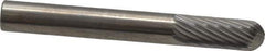 SGS Pro - 1/4" Cut Diam, 1/4" Shank Diam, Cylinder with Radius Head Single Cut Burr - Carbide, Radius End, 5/8" LOC, 2" OAL - USA Tool & Supply