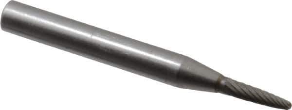 SGS Pro - 1/8" Cut Diam, 1/4" Shank Diam, Tree Head Single Cut Burr - Carbide, Radius End, 1/2" LOC - USA Tool & Supply