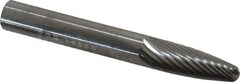 SGS Pro - 1/4" Cut Diam, 1/4" Shank Diam, Tree Head Single Cut Burr - Carbide, Radius End, 3/4" LOC - USA Tool & Supply