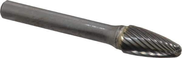 SGS Pro - 3/8" Cut Diam, 1/4" Shank Diam, Tree Head Single Cut Burr - Carbide, Radius End, 3/4" LOC - USA Tool & Supply