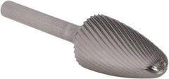 SGS Pro - 3/4" Cut Diam, 1/4" Shank Diam, Tree Head Single Cut Burr - Carbide, Radius End, 1-1/4" LOC - USA Tool & Supply
