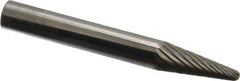 SGS Pro - 1/4" Cut Diam, 1/4" Shank Diam, Taper Head Single Cut Burr - Carbide, Radius End, 5/8" LOC - USA Tool & Supply