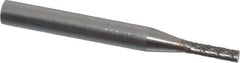 SGS Pro - 1/8" Cut Diam, 1/4" Shank Diam, Cylinder Head Double Cut Burr - Carbide, Flat End, 1/2" LOC - USA Tool & Supply