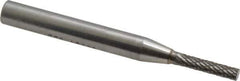SGS Pro - 1/8" Cut Diam, 1/4" Shank Diam, Cylinder Head Double Cut Burr - Carbide, Flat End, 5/8" LOC, 2" OAL - USA Tool & Supply