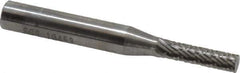 SGS Pro - 5/32" Cut Diam, 1/4" Shank Diam, Cylinder Head Double Cut Burr - Carbide, Flat End, 5/8" LOC - USA Tool & Supply
