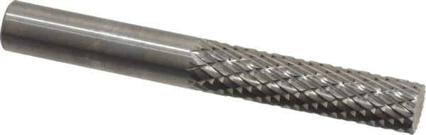 SGS Pro - 1/4" Cut Diam, 1/4" Shank Diam, Cylinder Head Double Cut Burr - Carbide, Flat End, 1" LOC, 2" OAL - USA Tool & Supply