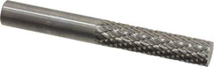 SGS Pro - 1/4" Cut Diam, 1/4" Shank Diam, Cylinder Head Double Cut Burr - Carbide, Flat End, 1" LOC, 2" OAL - USA Tool & Supply