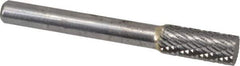 SGS Pro - 5/16" Cut Diam, 1/4" Shank Diam, Cylinder Head Double Cut Burr - Carbide, Flat End, 3/4" LOC, 2-1/2" OAL - USA Tool & Supply