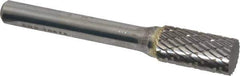 SGS Pro - 3/8" Cut Diam, 1/4" Shank Diam, Cylinder Head Double Cut Burr - Carbide, Flat End, 3/4" LOC, 2-1/2" OAL - USA Tool & Supply