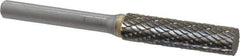 SGS Pro - 3/8" Cut Diam, 1/4" Shank Diam, Cylinder Head Double Cut Burr - Carbide, Flat End, 1-1/2" LOC - USA Tool & Supply