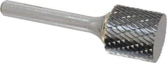 SGS Pro - 3/4" Cut Diam, 1/4" Shank Diam, Cylinder Head Double Cut Burr - Carbide, Flat End, 3/4" LOC, 2-1/2" OAL - USA Tool & Supply