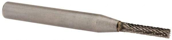 SGS Pro - 1/8" Cut Diam, 1/4" Shank Diam, Cylinder with End Cut Head Double Cut Burr - Carbide, End Cut End, 5/8" LOC, 2" OAL - USA Tool & Supply