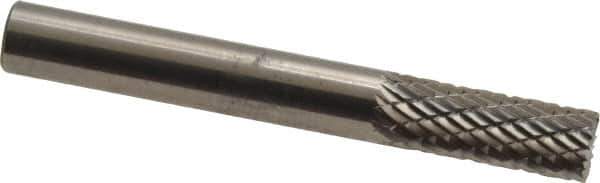 SGS Pro - 1/4" Cut Diam, 1/4" Shank Diam, Cylinder with End Cut Head Double Cut Burr - Carbide, End Cut End, 5/8" LOC, 2" OAL - USA Tool & Supply