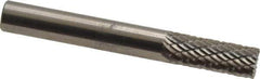 SGS Pro - 1/4" Cut Diam, 1/4" Shank Diam, Cylinder with End Cut Head Double Cut Burr - Carbide, End Cut End, 5/8" LOC, 2" OAL - USA Tool & Supply