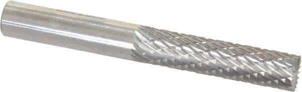 SGS Pro - 1/4" Cut Diam, 1/4" Shank Diam, Cylinder with End Cut Head Double Cut Burr - Carbide, End Cut End, 1" LOC - USA Tool & Supply