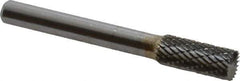 SGS Pro - 5/16" Cut Diam, 1/4" Shank Diam, Cylinder with End Cut Head Double Cut Burr - Carbide, End Cut End, 3/4" LOC, 2-1/2" OAL - USA Tool & Supply