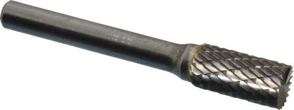 SGS Pro - 3/8" Cut Diam, 1/4" Shank Diam, Cylinder with End Cut Head Double Cut Burr - Carbide, End Cut End, 3/4" LOC, 2-1/2" OAL - USA Tool & Supply