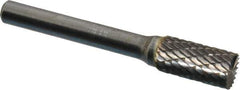 SGS Pro - 3/8" Cut Diam, 1/4" Shank Diam, Cylinder with End Cut Head Double Cut Burr - Carbide, End Cut End, 3/4" LOC, 2-1/2" OAL - USA Tool & Supply
