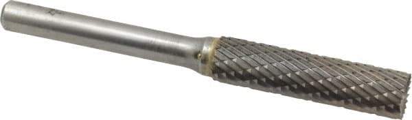 SGS Pro - 3/8" Cut Diam, 1/4" Shank Diam, Cylinder with End Cut Head Double Cut Burr - Carbide, End Cut End, 1-1/2" LOC - USA Tool & Supply