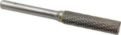 SGS Pro - 3/8" Cut Diam, 1/4" Shank Diam, Cylinder with End Cut Head Double Cut Burr - Carbide, End Cut End, 1-1/2" LOC - USA Tool & Supply