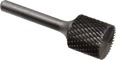 SGS Pro - 3/4" Cut Diam, 1/4" Shank Diam, Cylinder with End Cut Head Double Cut Burr - Carbide, End Cut End, 3/4" LOC, 2-1/2" OAL - USA Tool & Supply