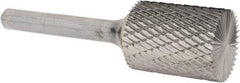 SGS Pro - 3/4" Cut Diam, 1/4" Shank Diam, Cylinder with End Cut Head Double Cut Burr - Carbide, End Cut End, 1" LOC - USA Tool & Supply