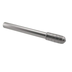 SGS Pro - 5/16" Cut Diam, 1/4" Shank Diam, Cylinder with Radius Head Double Cut Burr - Carbide, Radius End, 3/4" LOC, 2-1/2" OAL - USA Tool & Supply