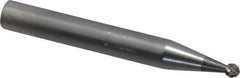 SGS Pro - 1/8" Cut Diam, 1/4" Shank Diam, Ball Head Double Cut Burr - Carbide, Radius End, 3/32" LOC - USA Tool & Supply