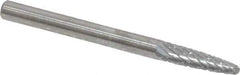SGS Pro - 1/4" Cut Diam, 1/4" Shank Diam, Tree with Radius Head Double Cut Burr - Carbide, Radius End, 3/4" LOC - USA Tool & Supply