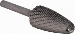 SGS Pro - 3/4" Cut Diam, 1/4" Shank Diam, Tree with Radius Head Double Cut Burr - Carbide, Radius End, 1-1/2" LOC - USA Tool & Supply