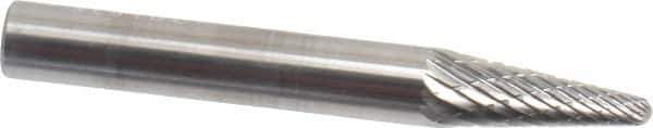 SGS Pro - 1/4" Cut Diam, 1/4" Shank Diam, Taper Head Double Cut Burr - Carbide, Radius End, 5/8" LOC - USA Tool & Supply
