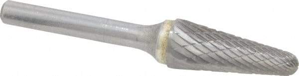 SGS Pro - 1/2" Cut Diam, 1/4" Shank Diam, Taper Head Double Cut Burr - Carbide, Radius End, 1-1/8" LOC - USA Tool & Supply