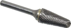 SGS Pro - 5/8" Cut Diam, 1/4" Shank Diam, Taper Head Double Cut Burr - Carbide, Radius End, 1-3/16" LOC - USA Tool & Supply