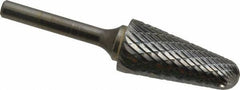 SGS Pro - 3/4" Cut Diam, 1/4" Shank Diam, Taper Head Double Cut Burr - Carbide, Radius End, 1-1/2" LOC - USA Tool & Supply