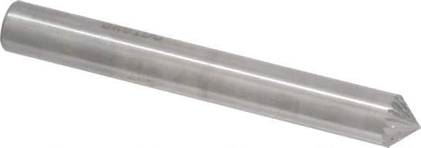 SGS Pro - 1/4" Cut Diam, 1/4" Shank Diam, Cone Head Double Cut Burr - Carbide, Point End, 1/8" LOC, 2" OAL - USA Tool & Supply