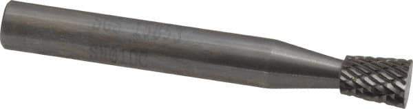 SGS Pro - 1/4" Cut Diam, 1/4" Shank Diam, Inverted Cone Head Double Cut Burr - Carbide, Flat End, 5/16" LOC - USA Tool & Supply
