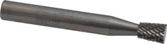 SGS Pro - 1/4" Cut Diam, 1/4" Shank Diam, Inverted Cone Head Double Cut Burr - Carbide, Flat End, 5/16" LOC - USA Tool & Supply