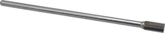 SGS Pro - 3/8" Cut Diam, 1/4" Shank Diam, Cylinder Head Single Cut Burr - Carbide, Flat End, 3/4" LOC - USA Tool & Supply