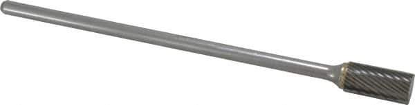 SGS Pro - 1/2" Cut Diam, 1/4" Shank Diam, Cylinder Head Single Cut Burr - Carbide, Flat End, 1" LOC - USA Tool & Supply