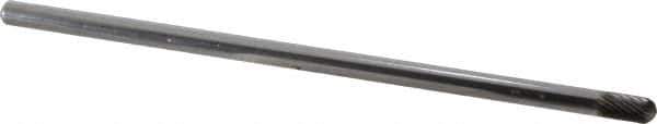 SGS Pro - 1/4" Cut Diam, 1/4" Shank Diam, Cylinder with Radius Head Single Cut Burr - Carbide, Radius End, 1/2" LOC - USA Tool & Supply