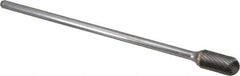 SGS Pro - 1/2" Cut Diam, 1/4" Shank Diam, Cylinder with Radius Head Single Cut Burr - Carbide, Radius End, 1" LOC - USA Tool & Supply